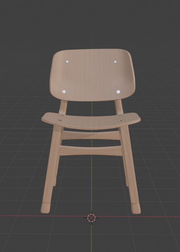 Work in progress render of stylized chair - frame 1