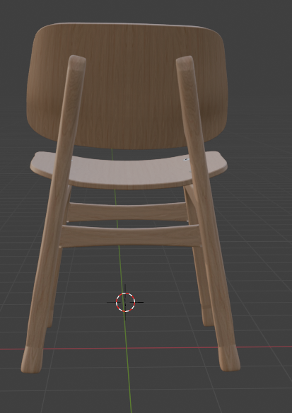 Work in progress render of stylized chair - frame 3