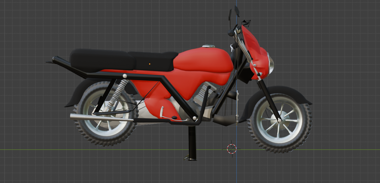 Work in progress render of stylized motorbike