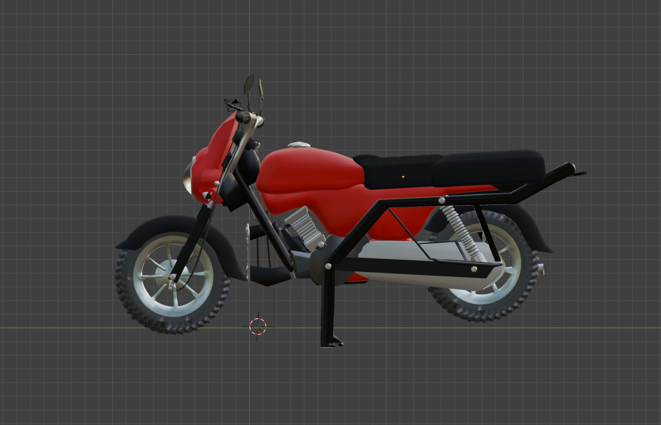 Work in progress render of stylized motorbike
