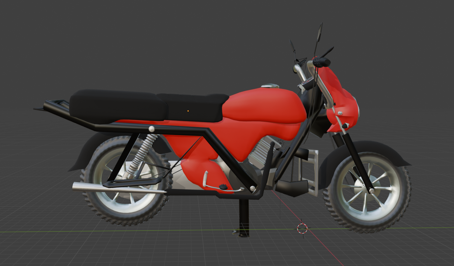 Work in progress render of stylized motorbike